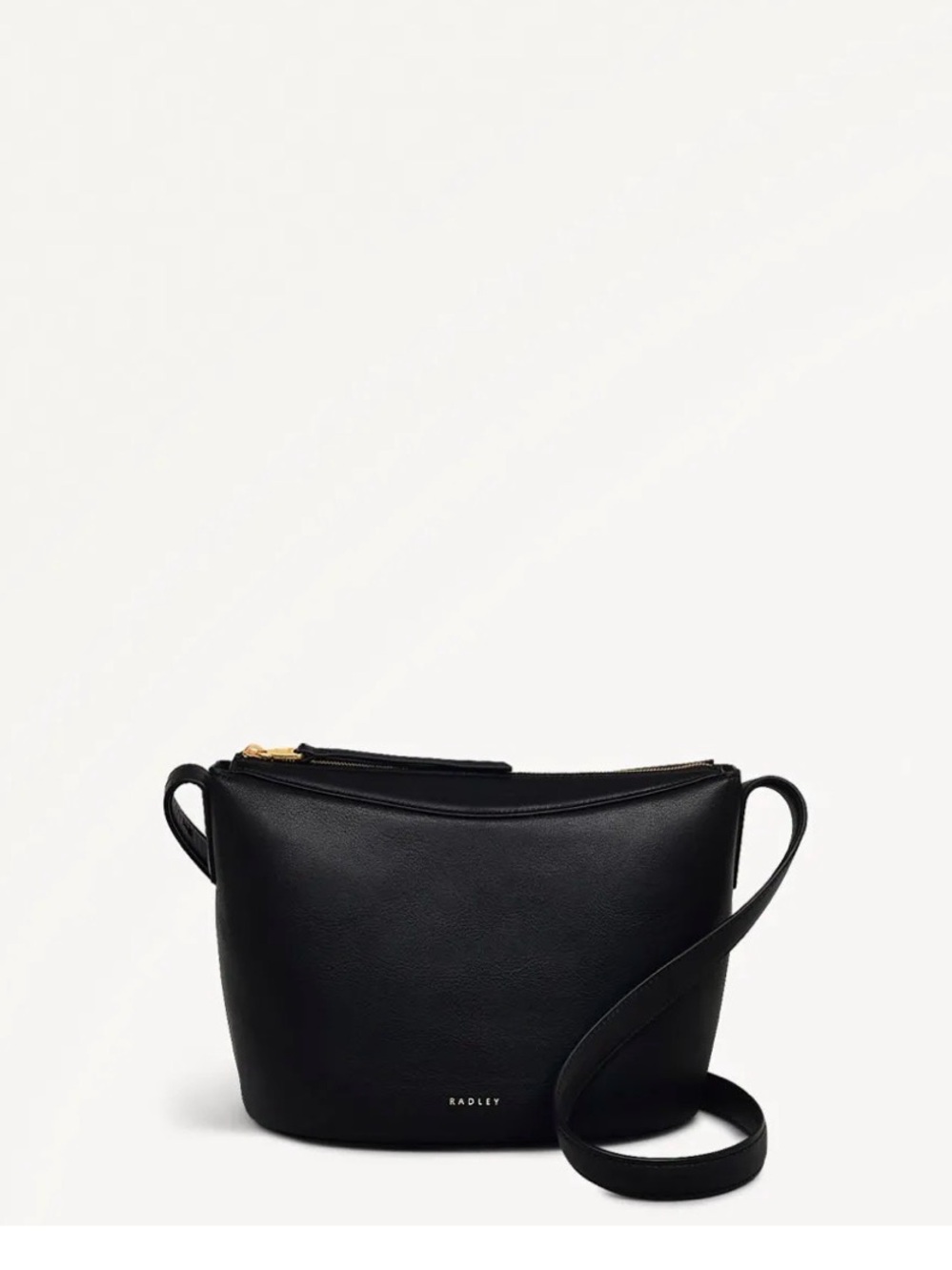 RADLEY LONDON Black Leather Crossbody with Gold Hardware The Kensal Leather